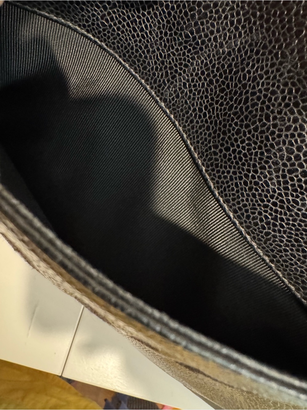 CHANEL Black Pebbled Leather Shoulder Tote - Picture 5 of 13